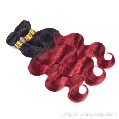 fast shipping brazilian body wave 1b/red human hair weaves no shed no tangle no shedding